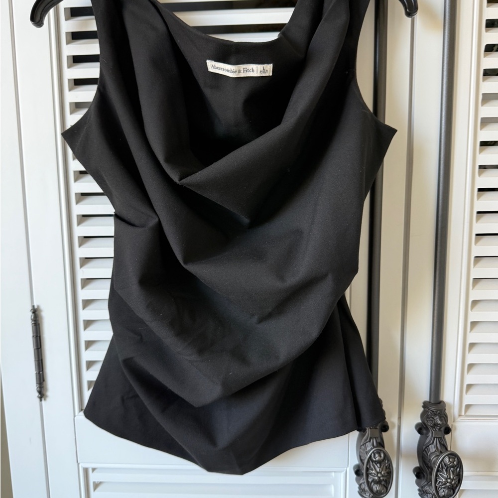 Abercrombie Black drapey Sleeveless Top. Never been worn. Size L